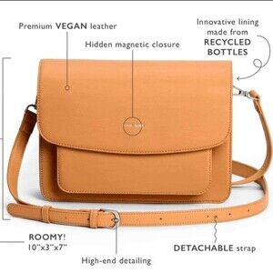 Pixie Mood Zoe Crossbody Bag in Honey Faux Leather from Causebox